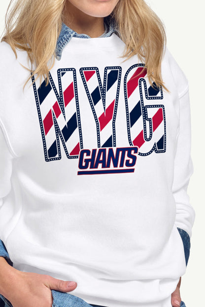 WOMENS NEW YORK GIANTS STARS AND STRIPES SWEATSHIRT - White