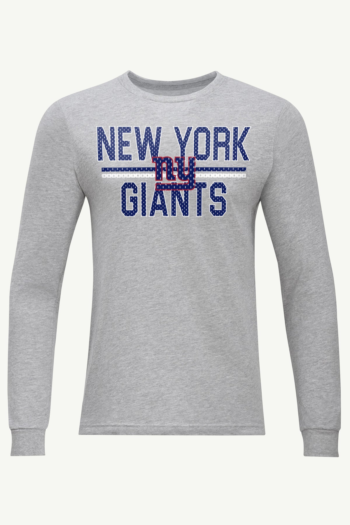 MENS NEW YORK GIANTS MESH LOOK LONG SLEEVE T SHIRT - Heather Grey
