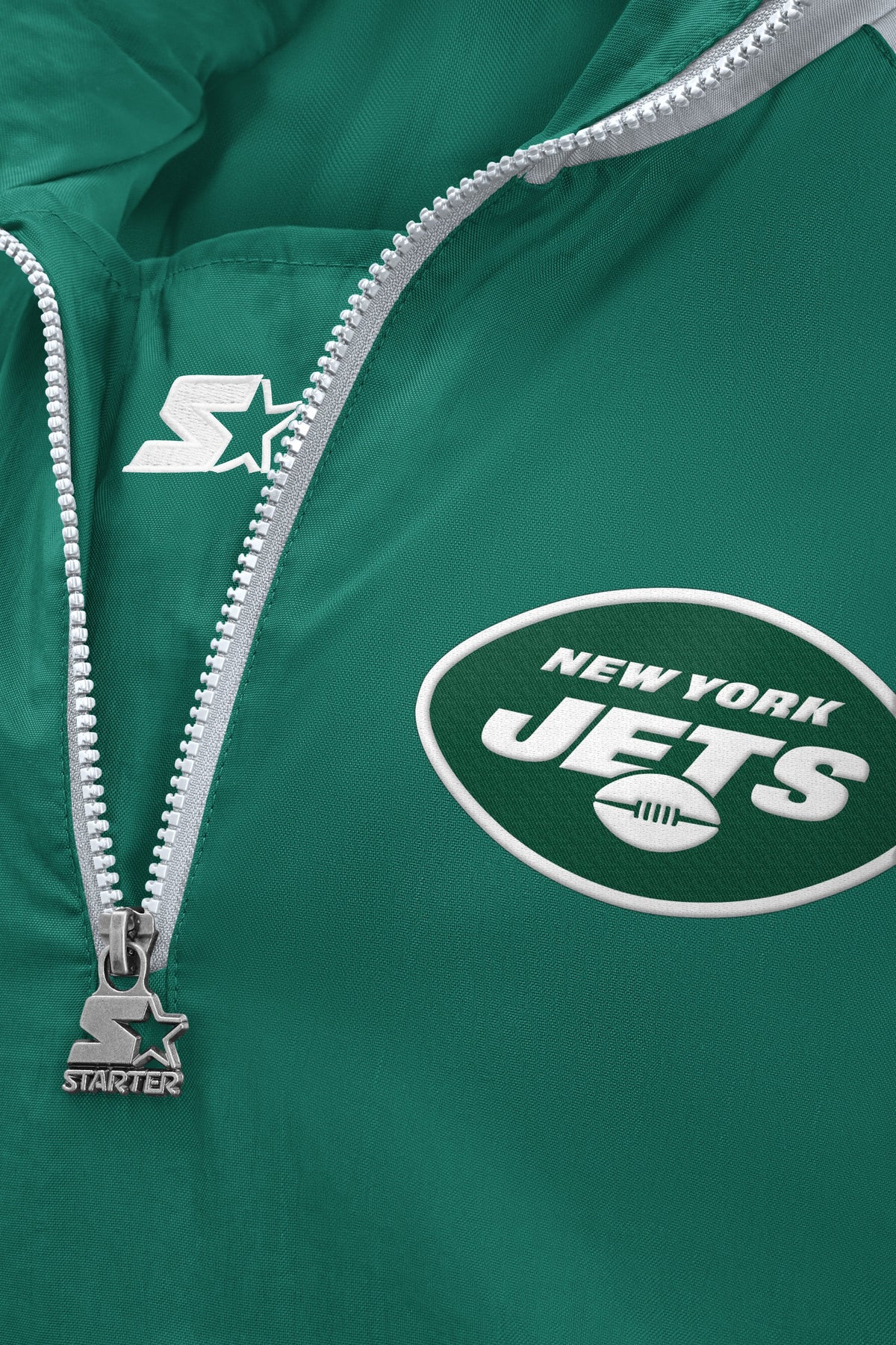 MENS NEW YORK JETS QUARTER ZIP JACKET - green