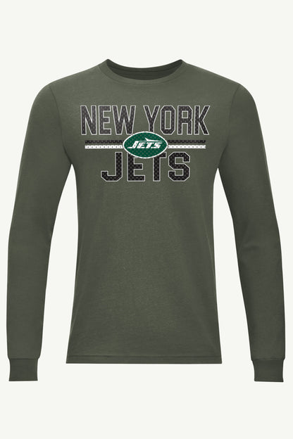 MENS NEW YORK JETS MESH LOOK LONG SLEEVE T SHIRT - Green