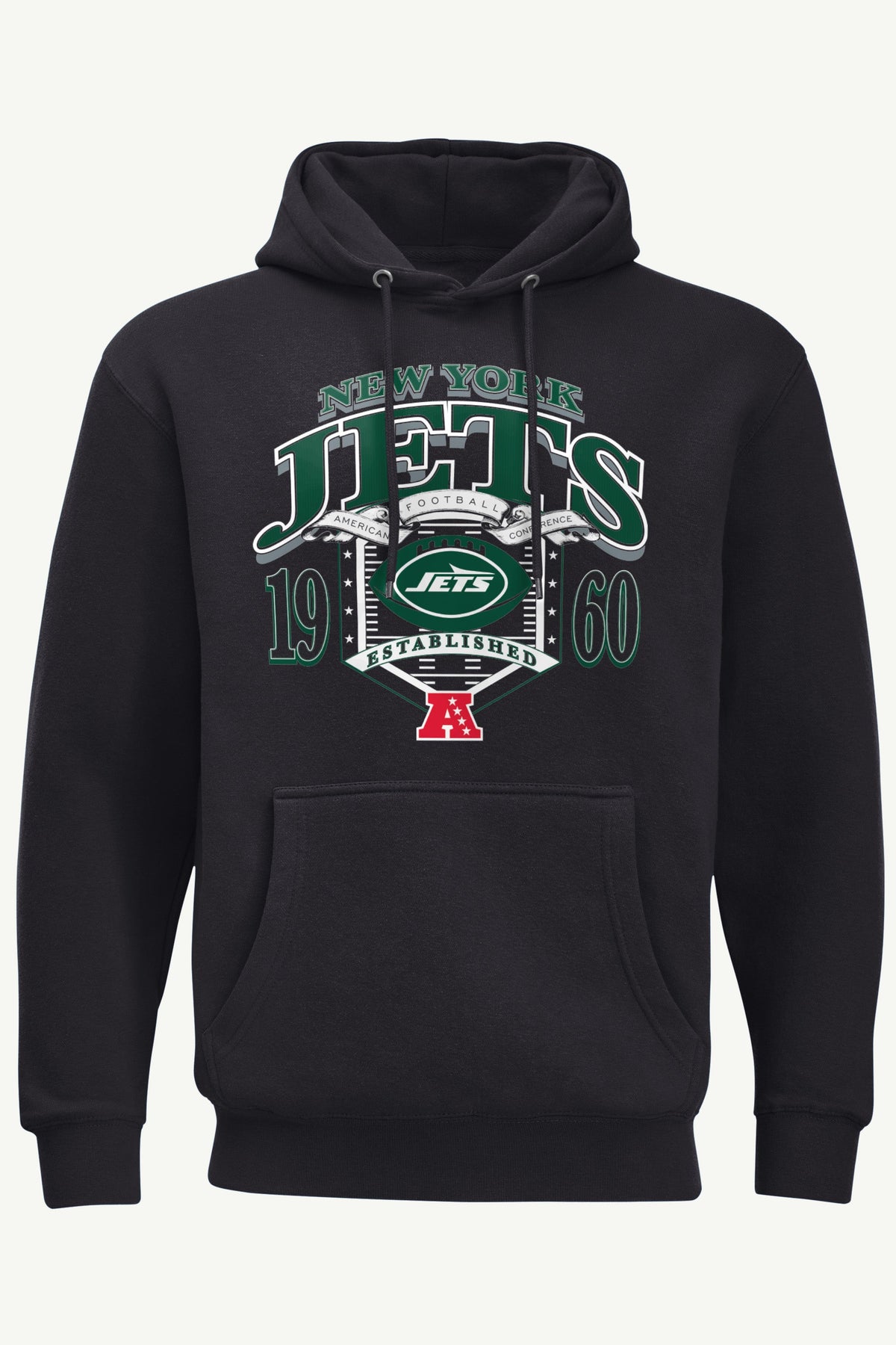 MENS NEW YORK JETS 80s INSPIR INSPIRED FIELD HOODIE - Black