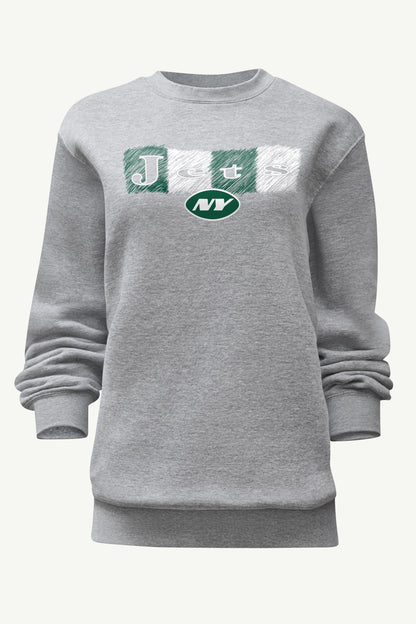 WOMENS NEW YORK JETS COLOR SHADING SWEATSHIRT - Heather Grey
