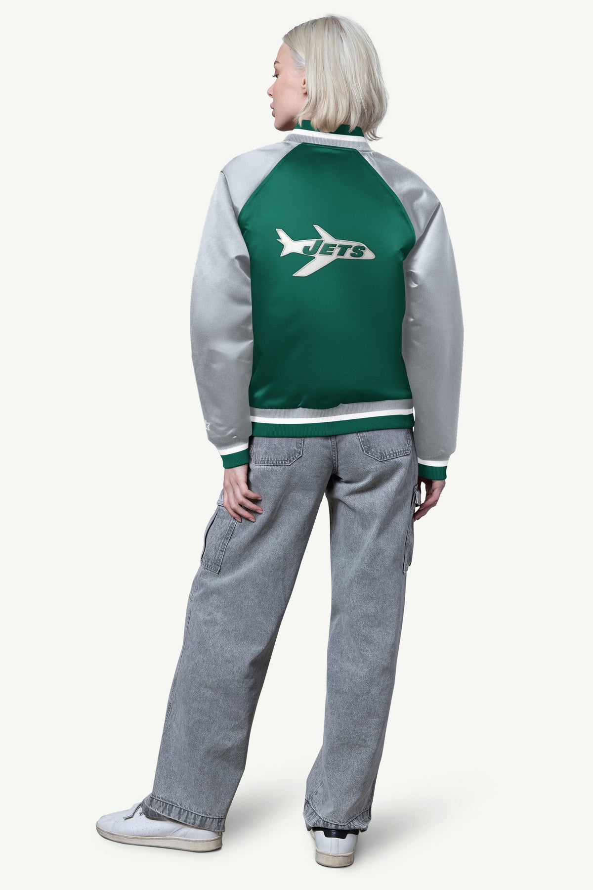 WOMENS NEW YORK JETS FINAL SCORE SATIN VARSITY JACKET - Starter
