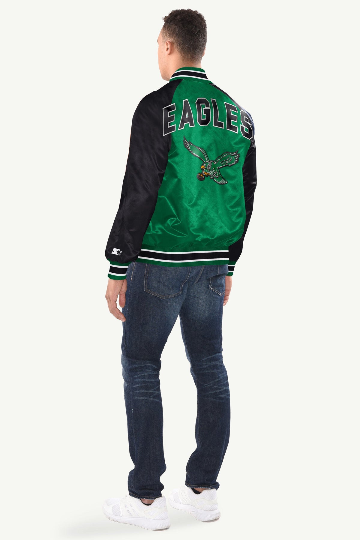 MENS PHILADELPHIA EAGLES INDUCTEE SATIN VARSITY JACKET - Multi