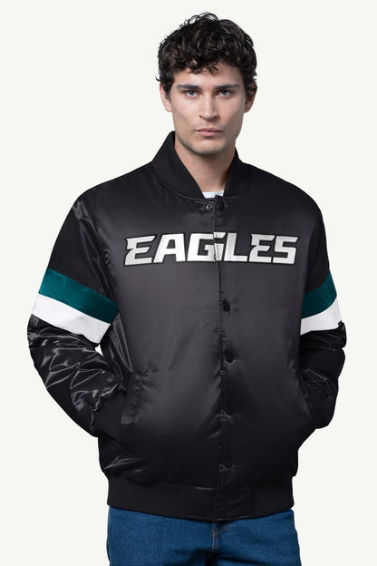 MENS PHILADELPHIA EAGLES SATIN VARSITY JACKET - Multi