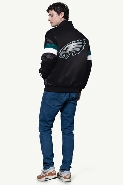 MENS PHILADELPHIA EAGLES SATIN VARSITY JACKET - Multi
