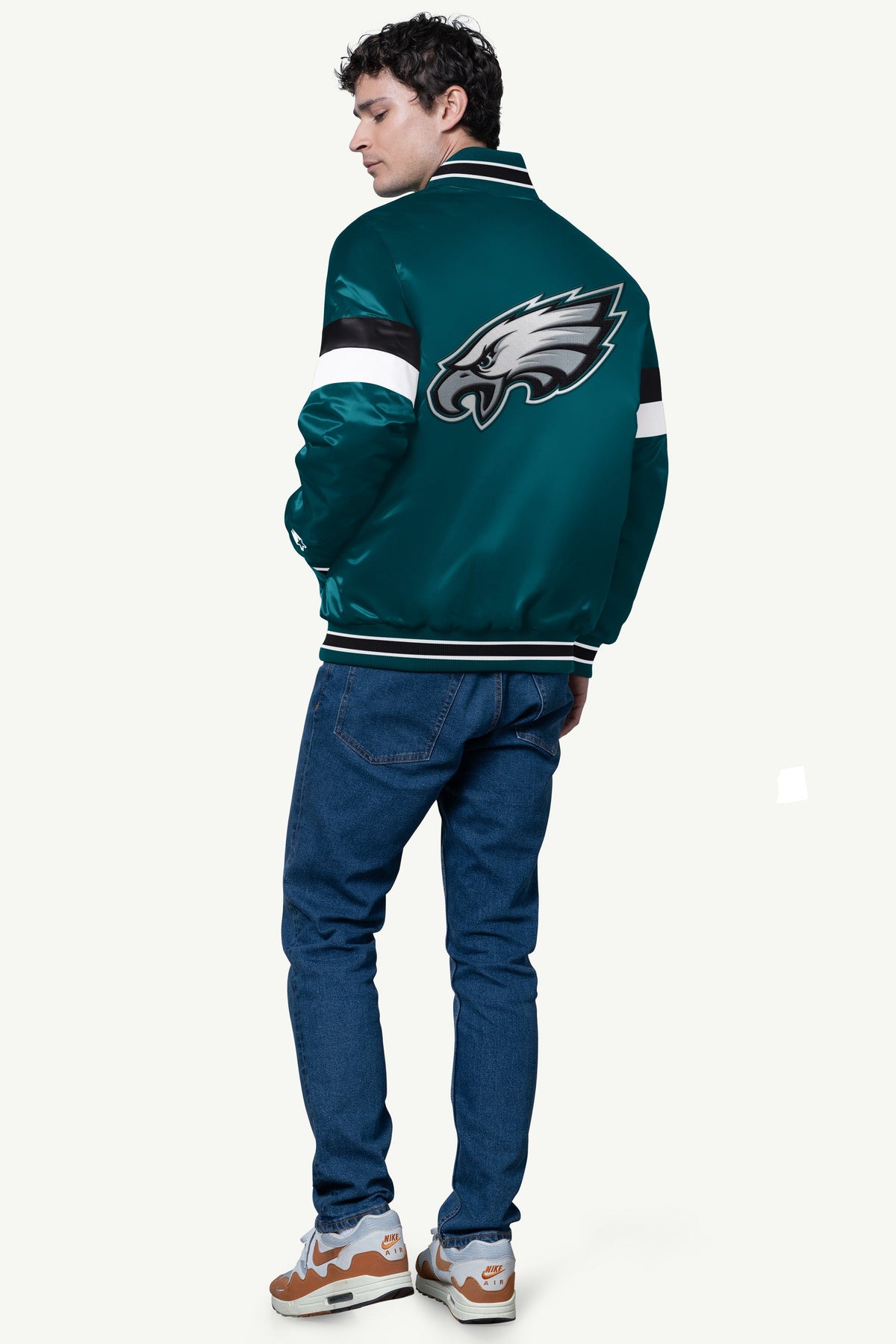 MENS PHILADELPIA EAGLES SATIN VARSITY JACKET - Multi