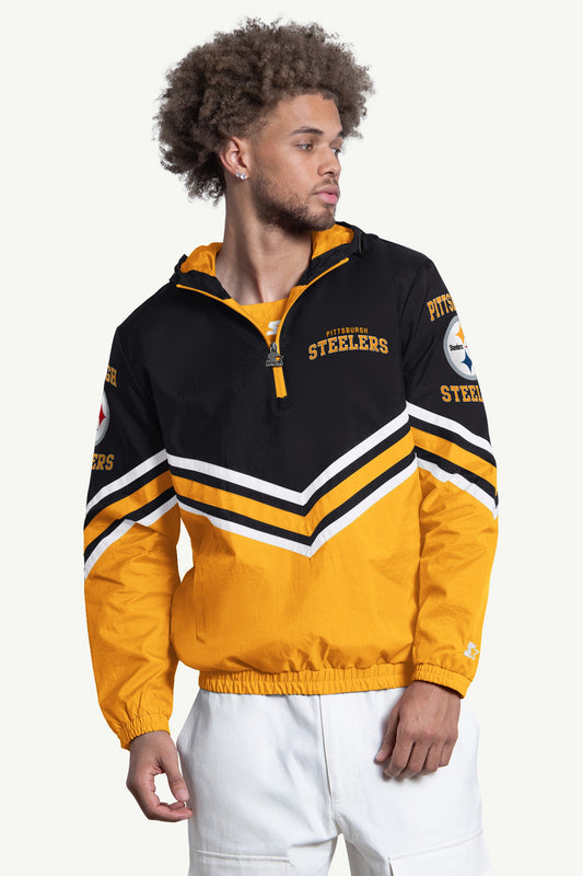 MENS PITTSBURGH STEELERS  FAIR PLAY HALF ZIP HOODED PULLOVER - Multi
