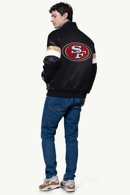MENS SAN FRANCISCO 49ERS SATIN VARSITY JACKET - Multi