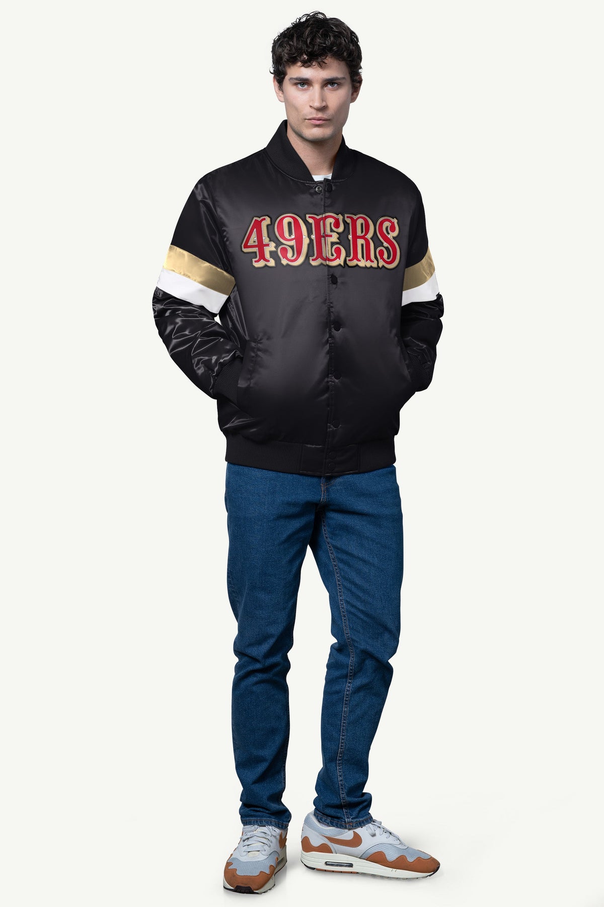 MENS SAN FRANCISCO 49ERS SATIN VARSITY JACKET - Multi