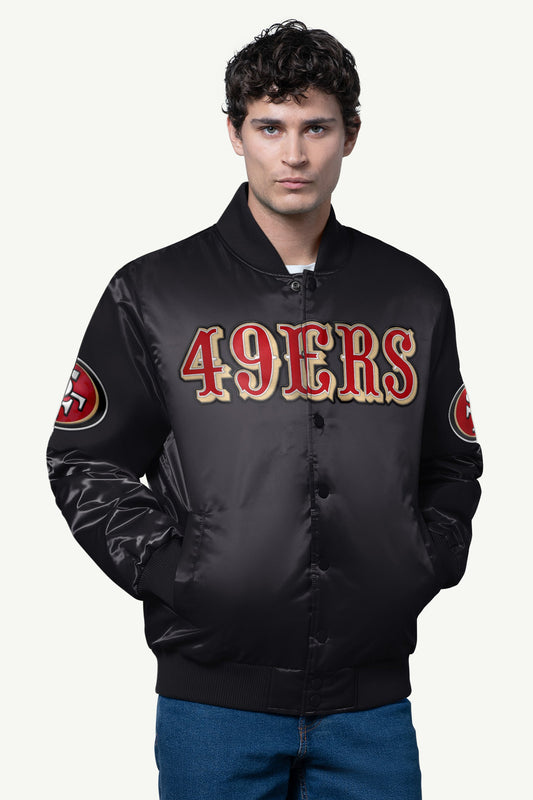 MENS SAN FRANCISCO 49ERS SATIN VARSITY JACKET - Multi