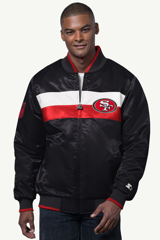 MENS SAN FRANCISCO 49ERS AMBASSADOR SATIN VARSITY JACKET - Starter