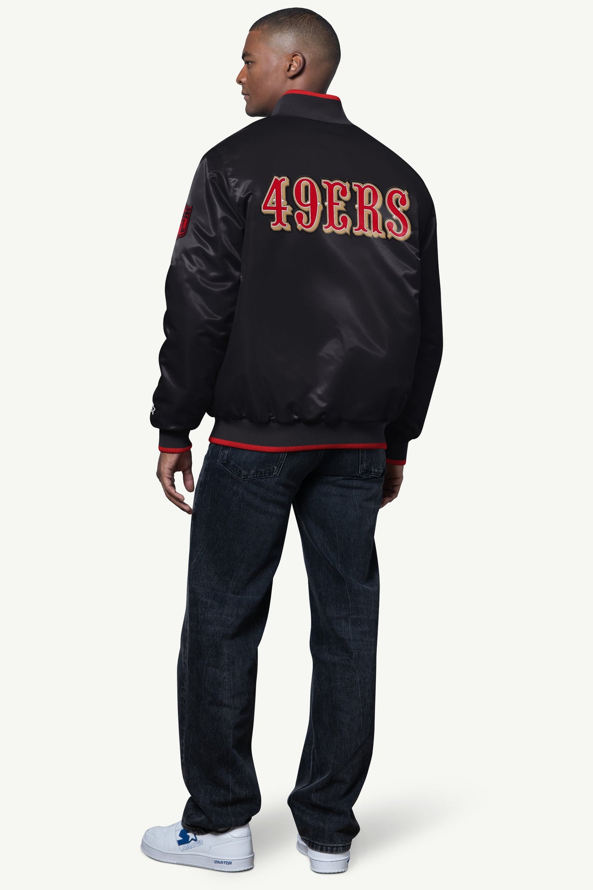 MENS SAN FRANCISCO 49ERS AMBASSADOR SATIN VARSITY JACKET - Starter