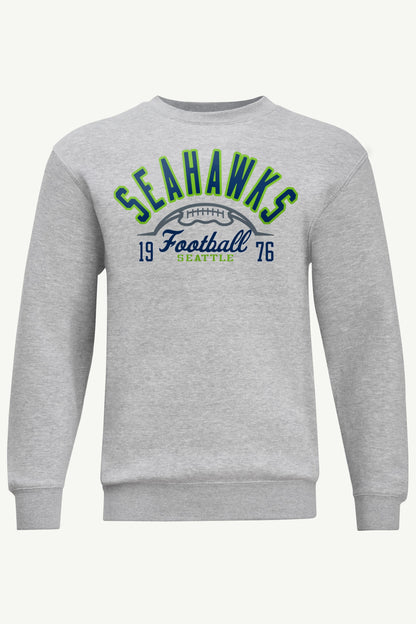 MENS SEATTLE SEAHAWKS HALF BALL SWEATSHIRT - Heather Grey