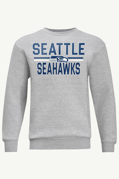 MENS SEATTLE SEAHAWKS MESH LOOK SWEATSHIRT - Heather Grey