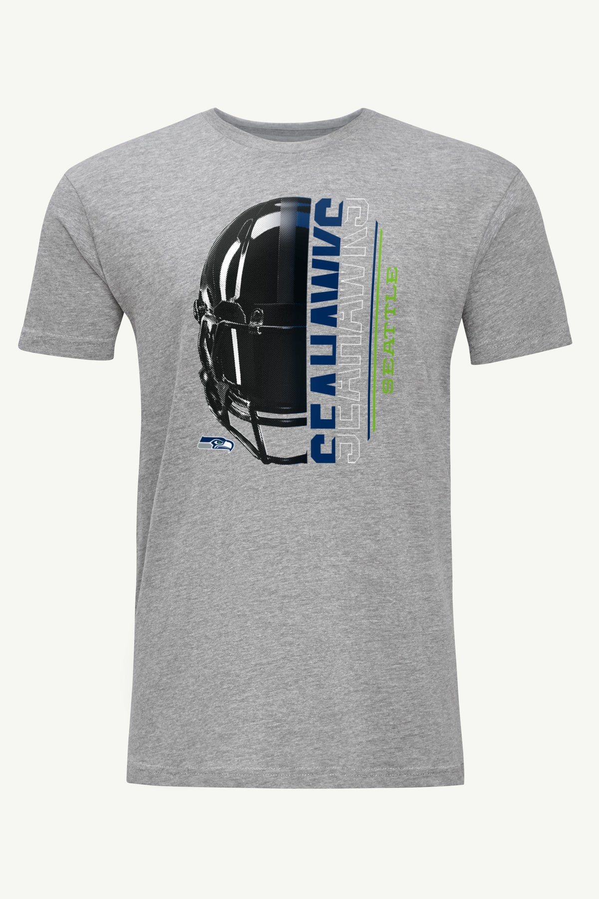 MENS SEATTLE SEAHAWKS HALF HELMET T SHIRT - Heather Grey