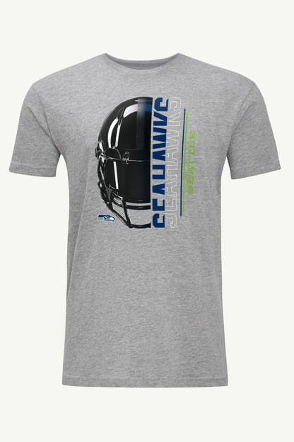 MENS SEATTLE SEAHAWKS HALF HELMET T SHIRT - Heather Grey