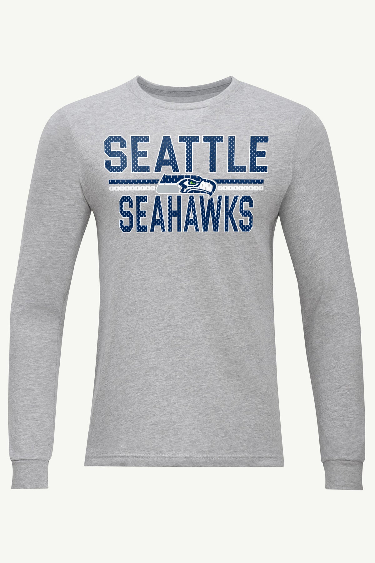 MENS SEATTLE SEAHAWKS MESH LOOK LONG SLEEVE T SHIRT - Heather Grey