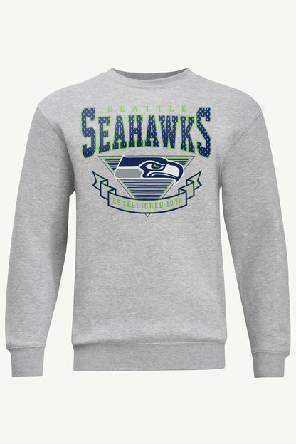 MENS SEATTLE SEAHAWKS 80's INSPIRED SWEATSHIRT - Heather Grey