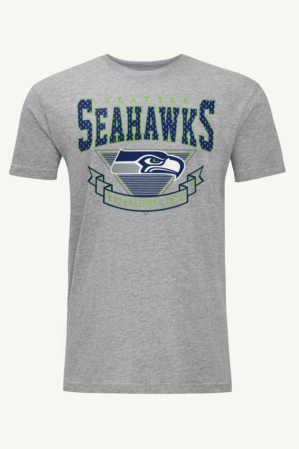 MENS SEATTLE SEAHAWKS 80's INSPIRED T SHIRT - Heather Grey