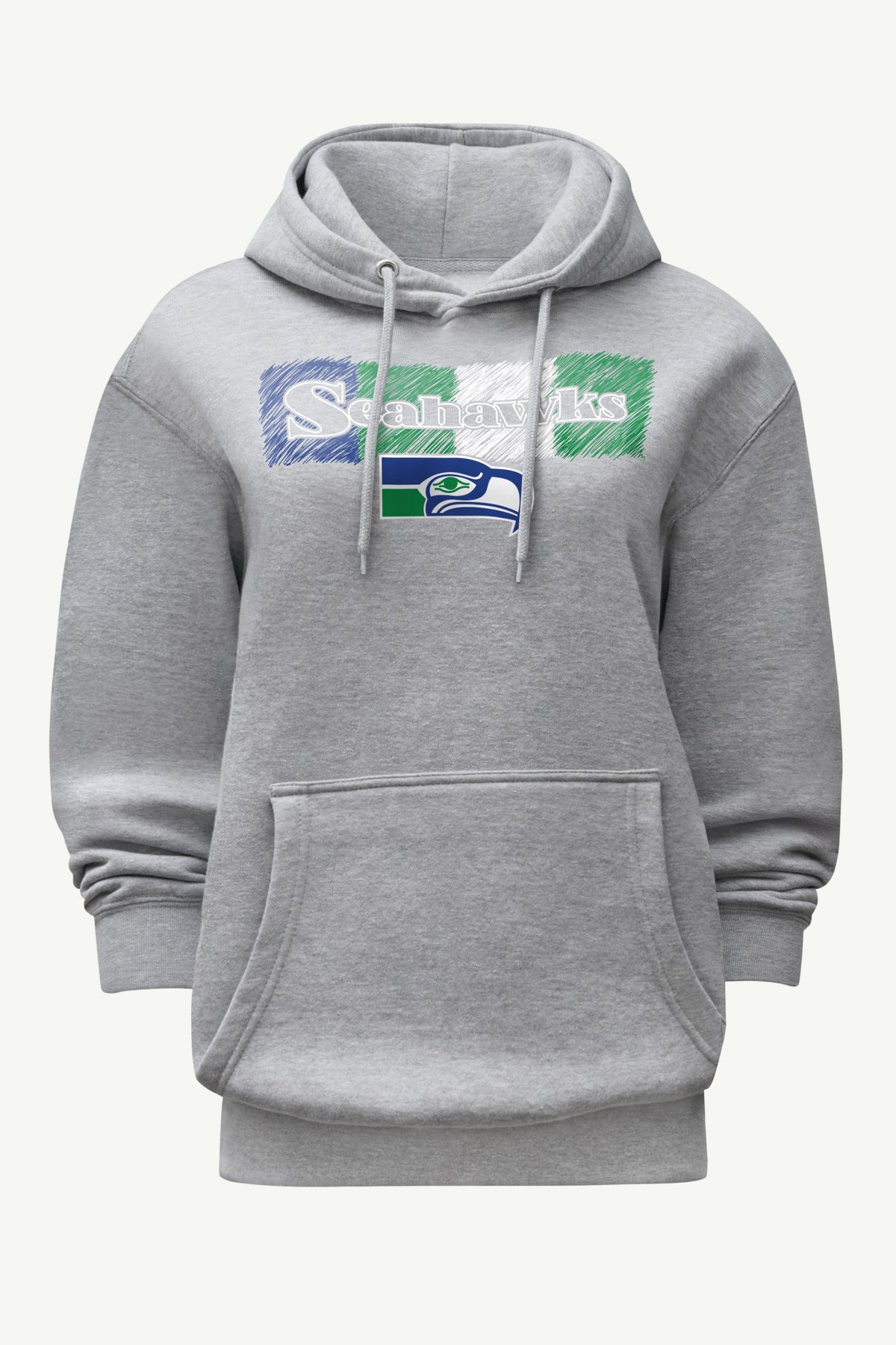 WOMENS SEATTLE SEAHAWKS COLOR SHADING HOODIE - Heather Grey