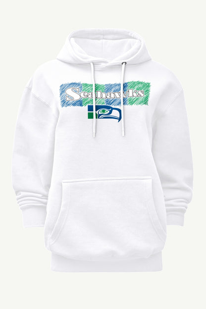 WOMENS SEATTLE SEAHAWKS COLOR SHADING HOODIE - White