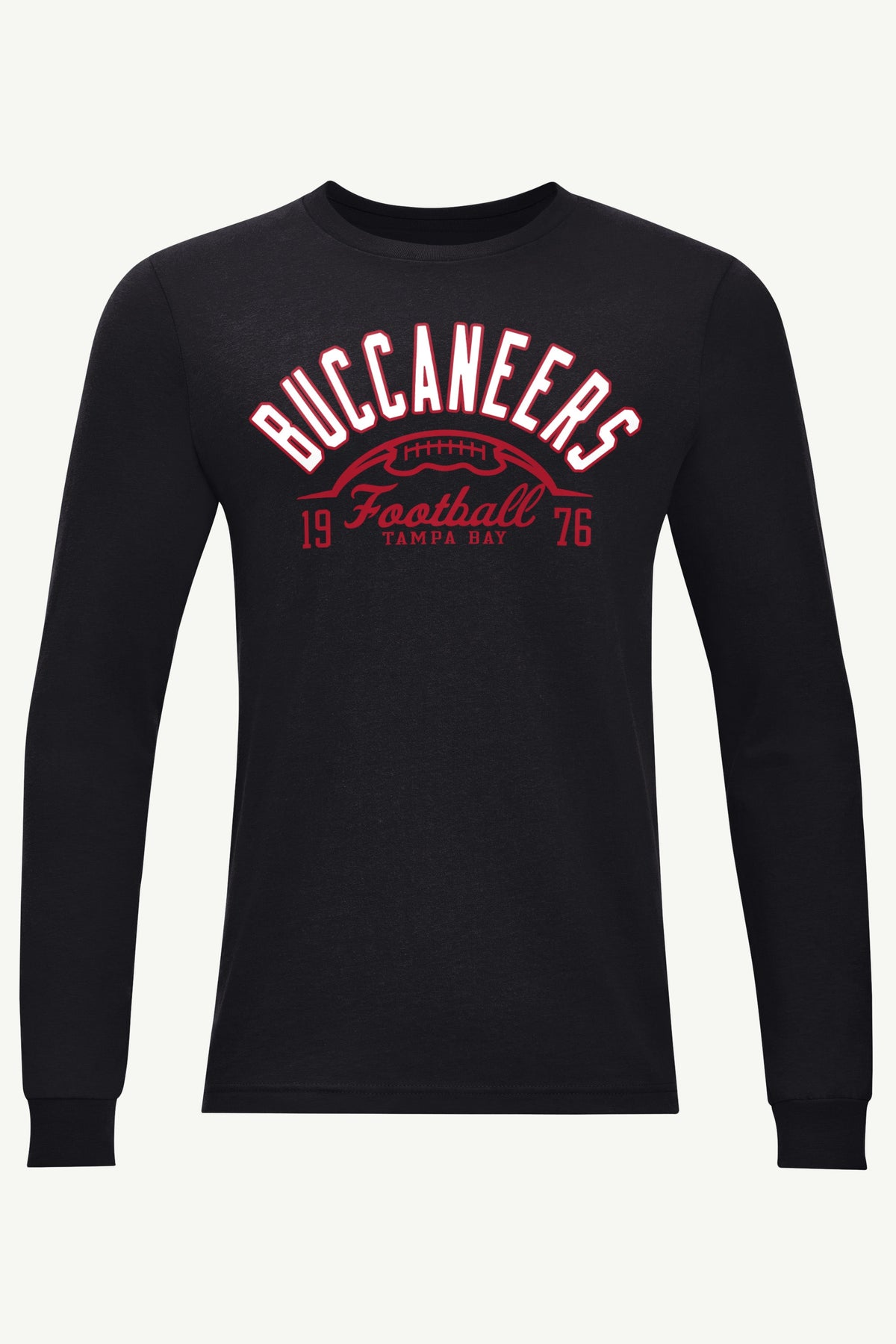 MENS TAMPA BAY BUCCANEERS HALF BALL LONG SLEEVE T SHIRT - Black