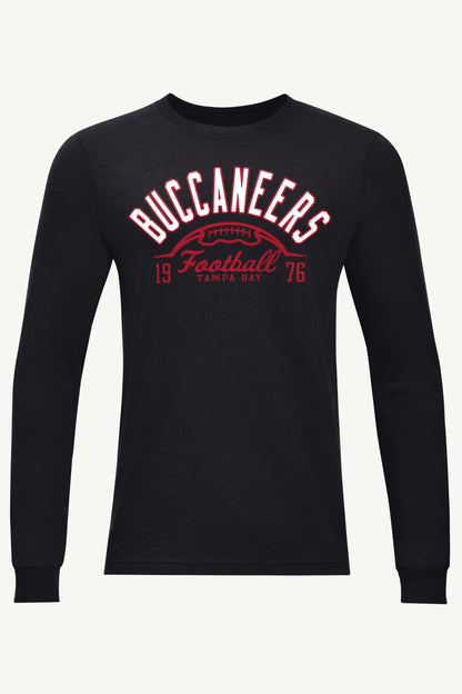 MENS TAMPA BAY BUCCANEERS HALF BALL LONG SLEEVE T SHIRT - Black