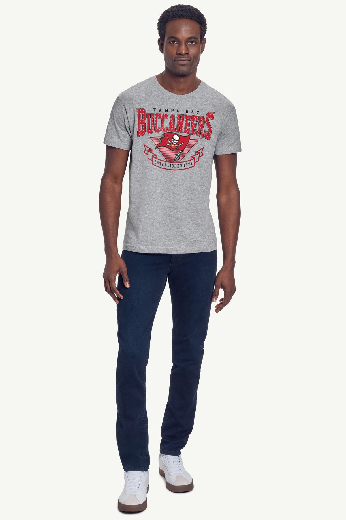 MENS TAMPA BAY BUCCANEERS 80's INSPIRED T SHIRT - Heather Grey