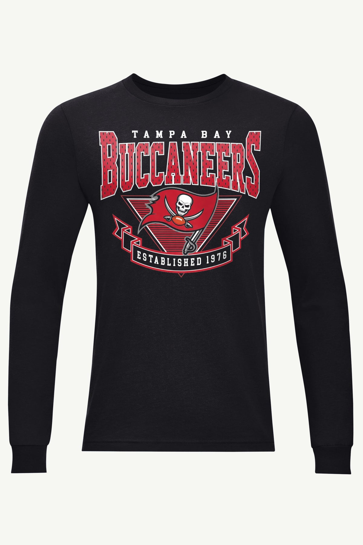 MENS TAMPA BAY BUCCANEERS 80's INSPIRED LONG SLEEVE T SHIRT - Black
