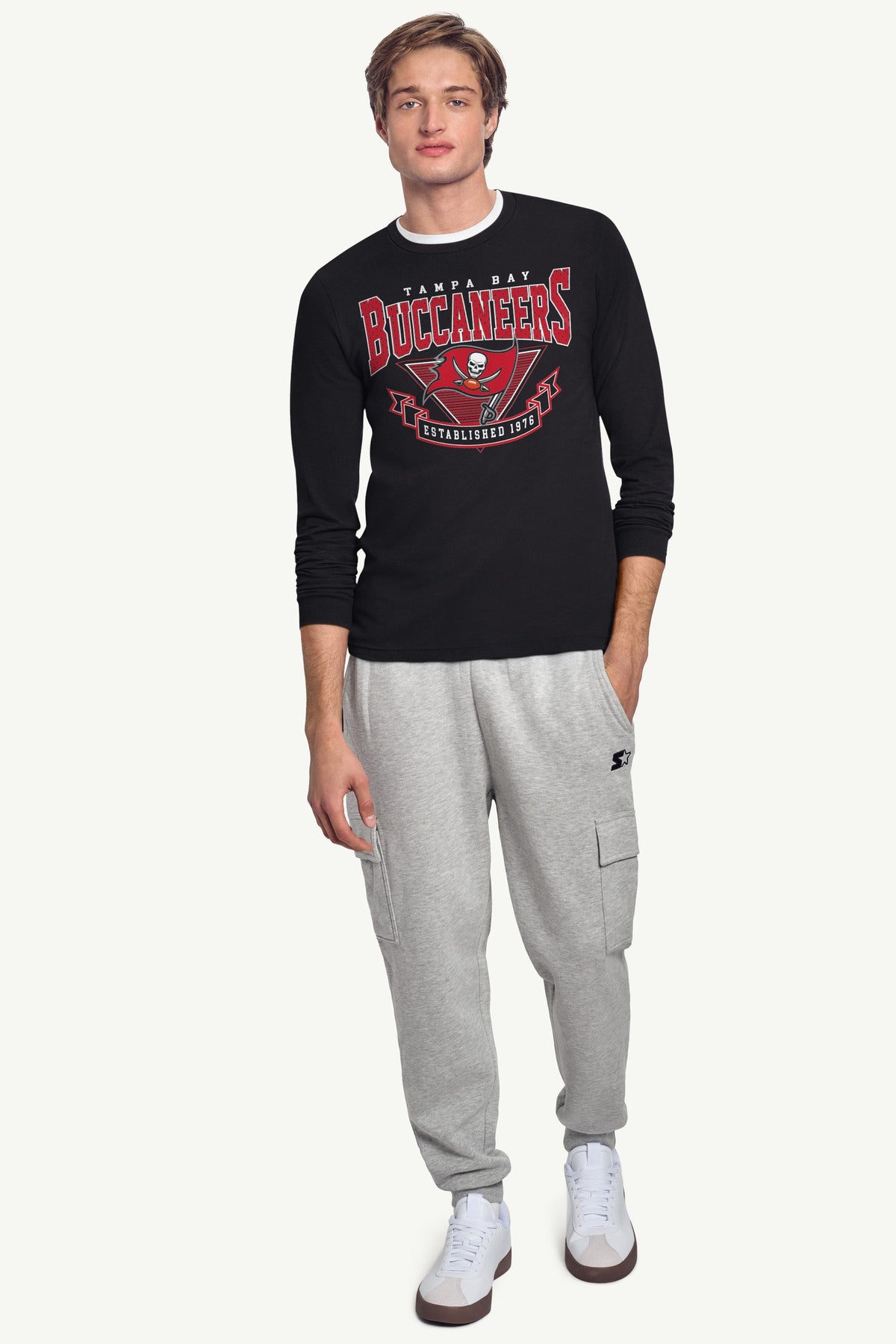 MENS TAMPA BAY BUCCANEERS 80's INSPIRED LONG SLEEVE T SHIRT - Black