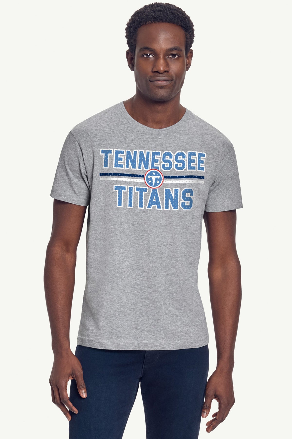 MENS TENNESSEE TITANS MESH LOOK T SHIRT - Heather Grey
