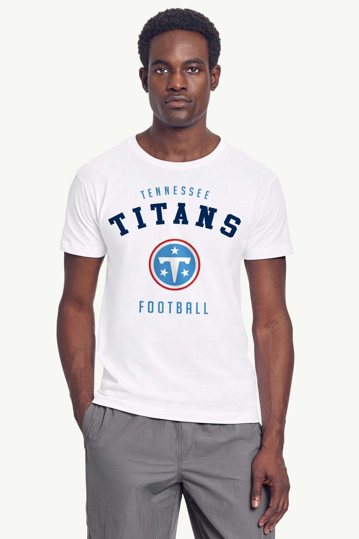 MENS TENNESSEE TITANS TEAM SHORT SLEEVE T SHIRT - White