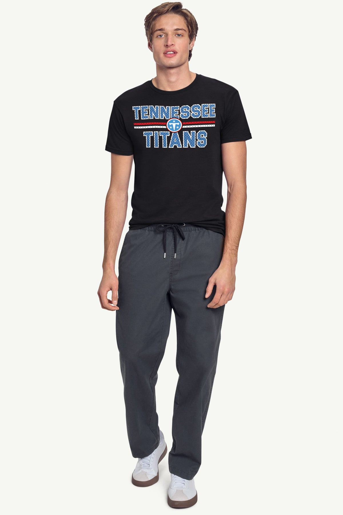 MENS TENNESSEE TITANS MESH LOOK SHORT SLEEVE T SHIRT - Black