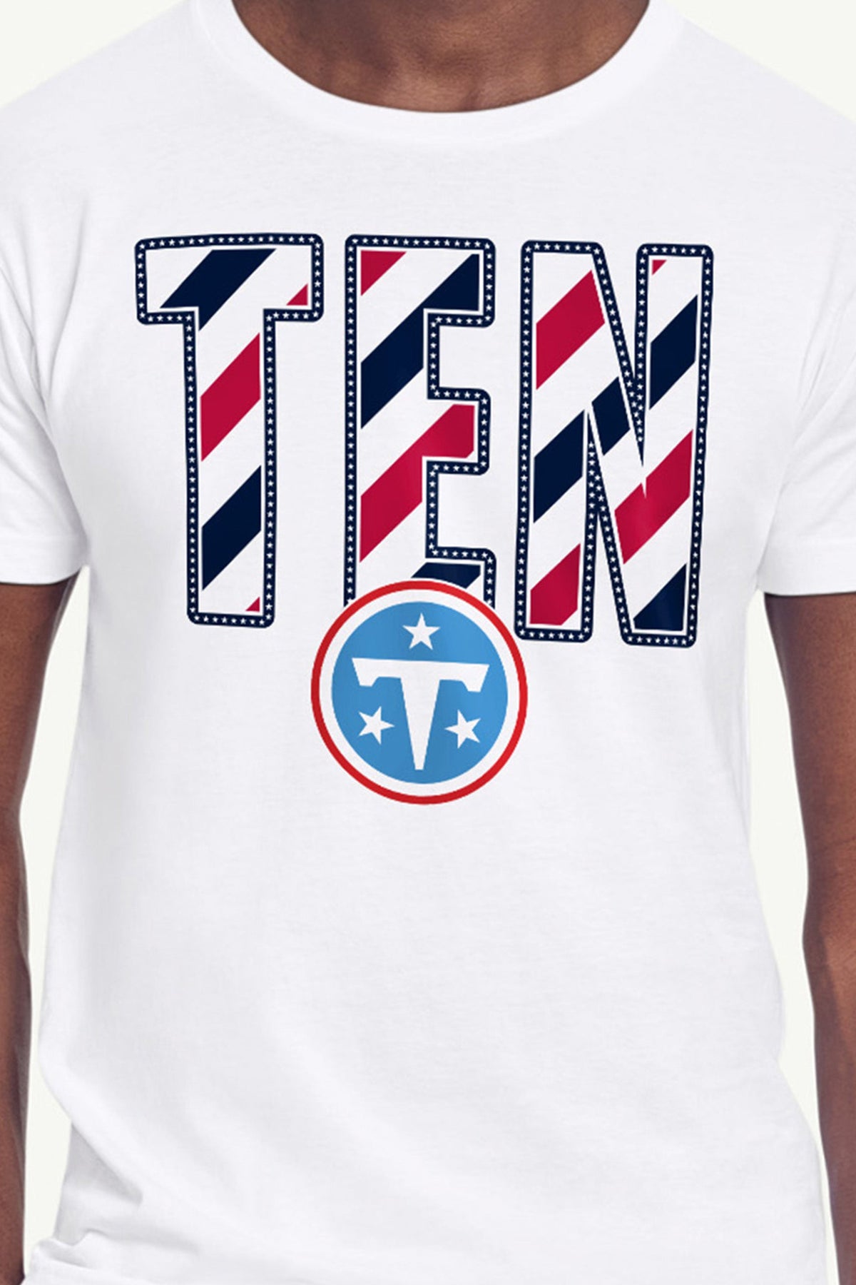 MENS TENNESSEE TITANS STARS AND STRIPES T SHIRT - White