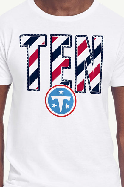 MENS TENNESSEE TITANS STARS AND STRIPES T SHIRT - White