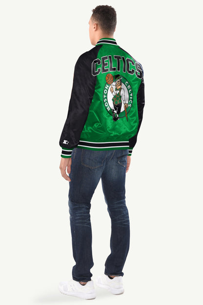 MENS BOSTON CELTICS INDUCTEE SATIN VARSITY JACKET - Multi