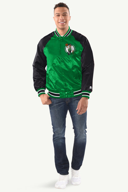 MENS BOSTON CELTICS INDUCTEE SATIN VARSITY JACKET - Multi