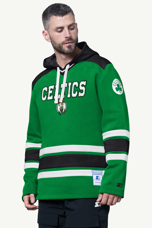 MENS BOSTON CELTICS SLAP SHOT HOODED HOCKEY PULLOVER - Starter
