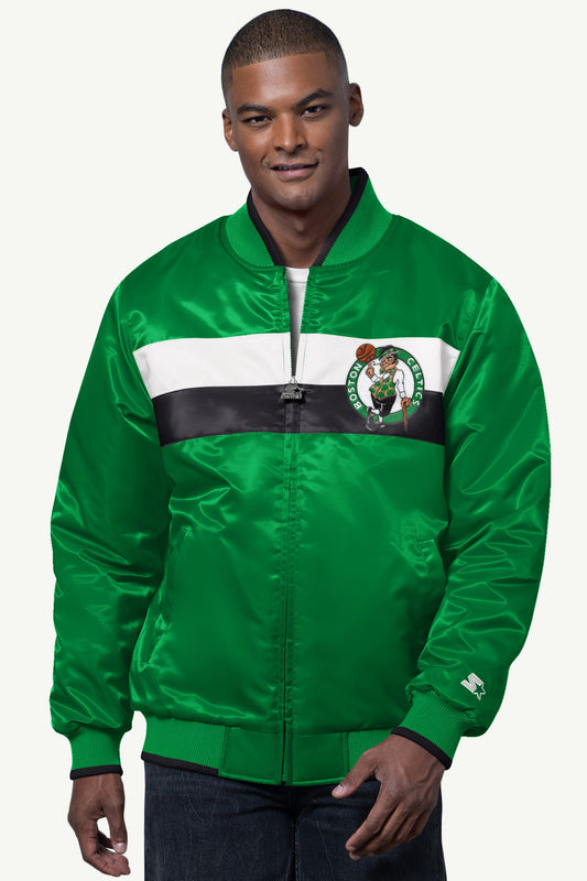 MENS BOSTON CELTICS AMBASSADOR SATIN VARSITY JACKET - Starter