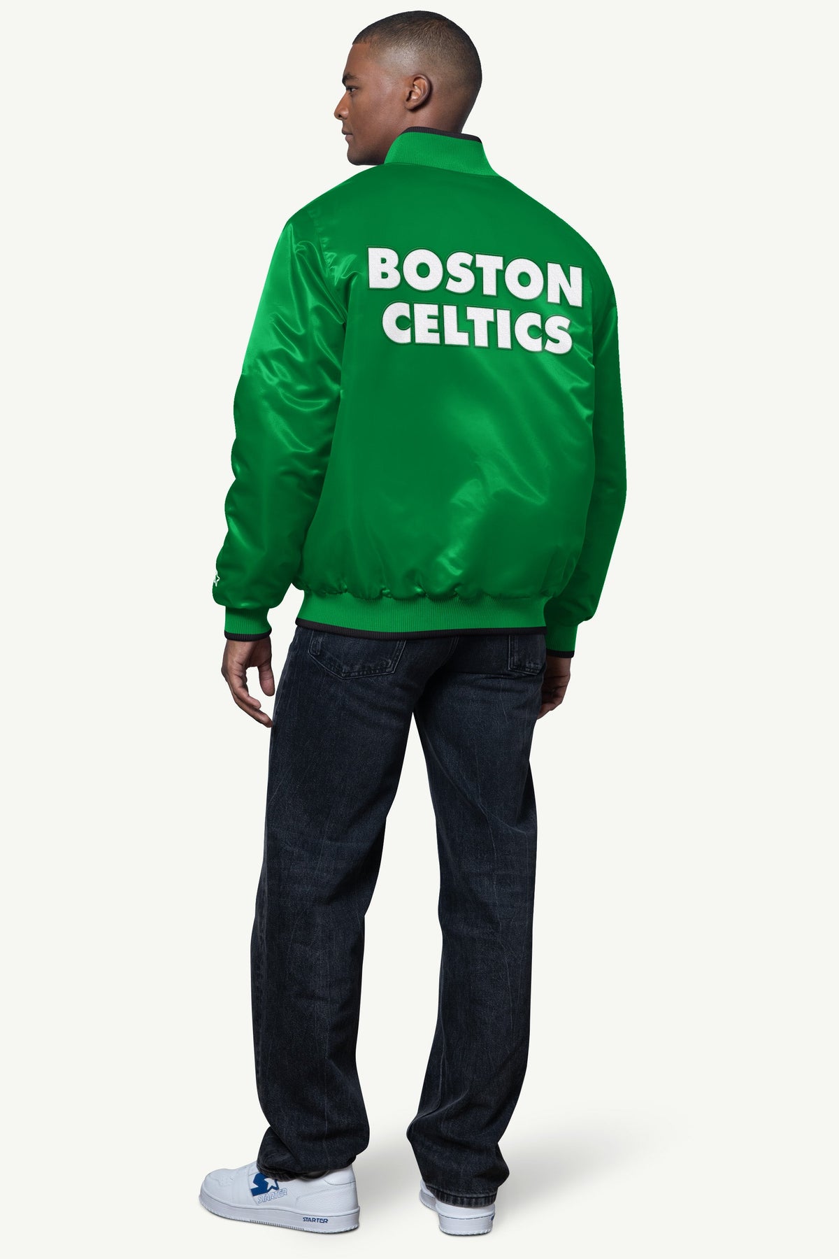 MENS BOSTON CELTICS AMBASSADOR SATIN VARSITY JACKET - Starter