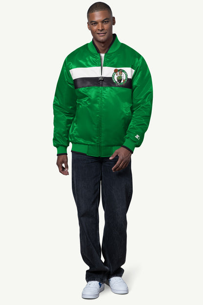 MENS BOSTON CELTICS AMBASSADOR SATIN VARSITY JACKET - Starter