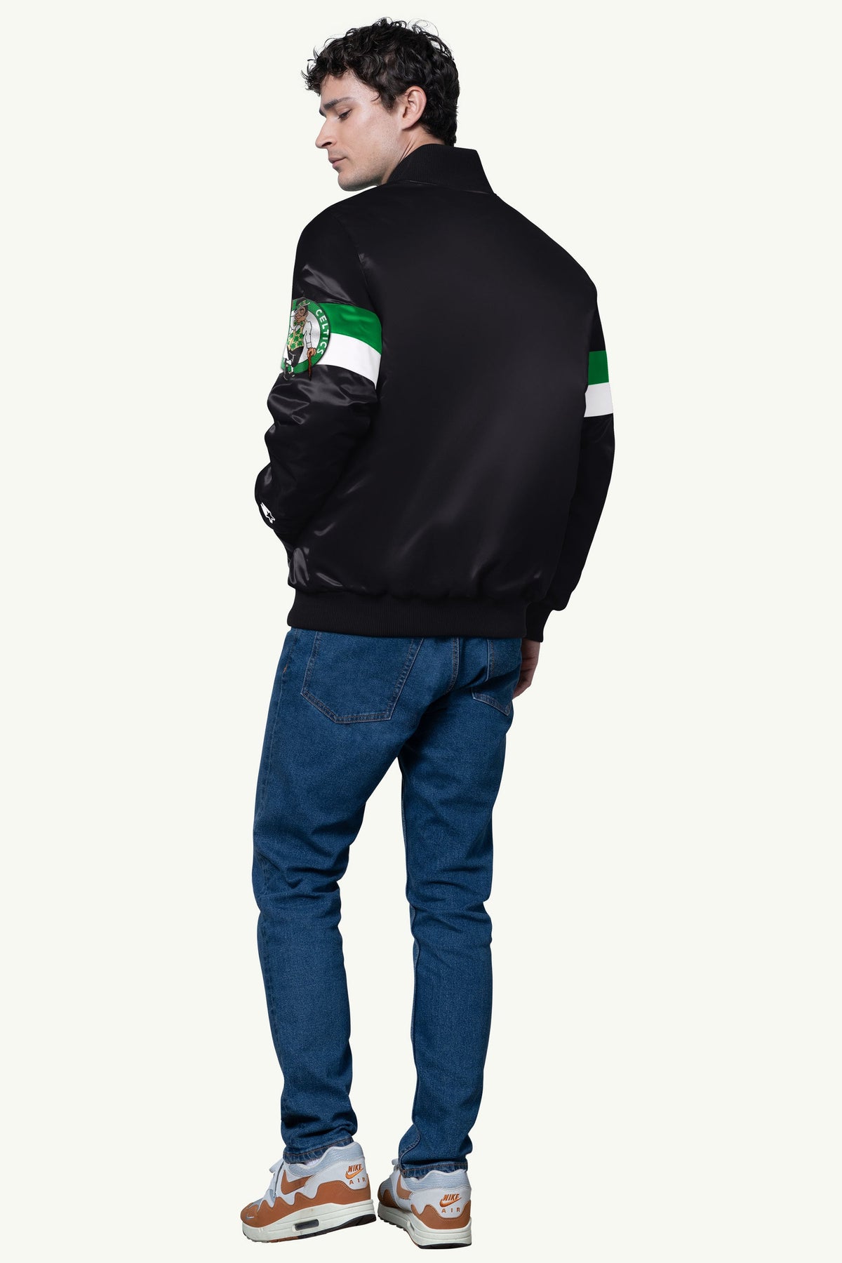 MENS BOSTON CELTICS TRIPLE OPTION SATIN VARSITY JACKET - Starter