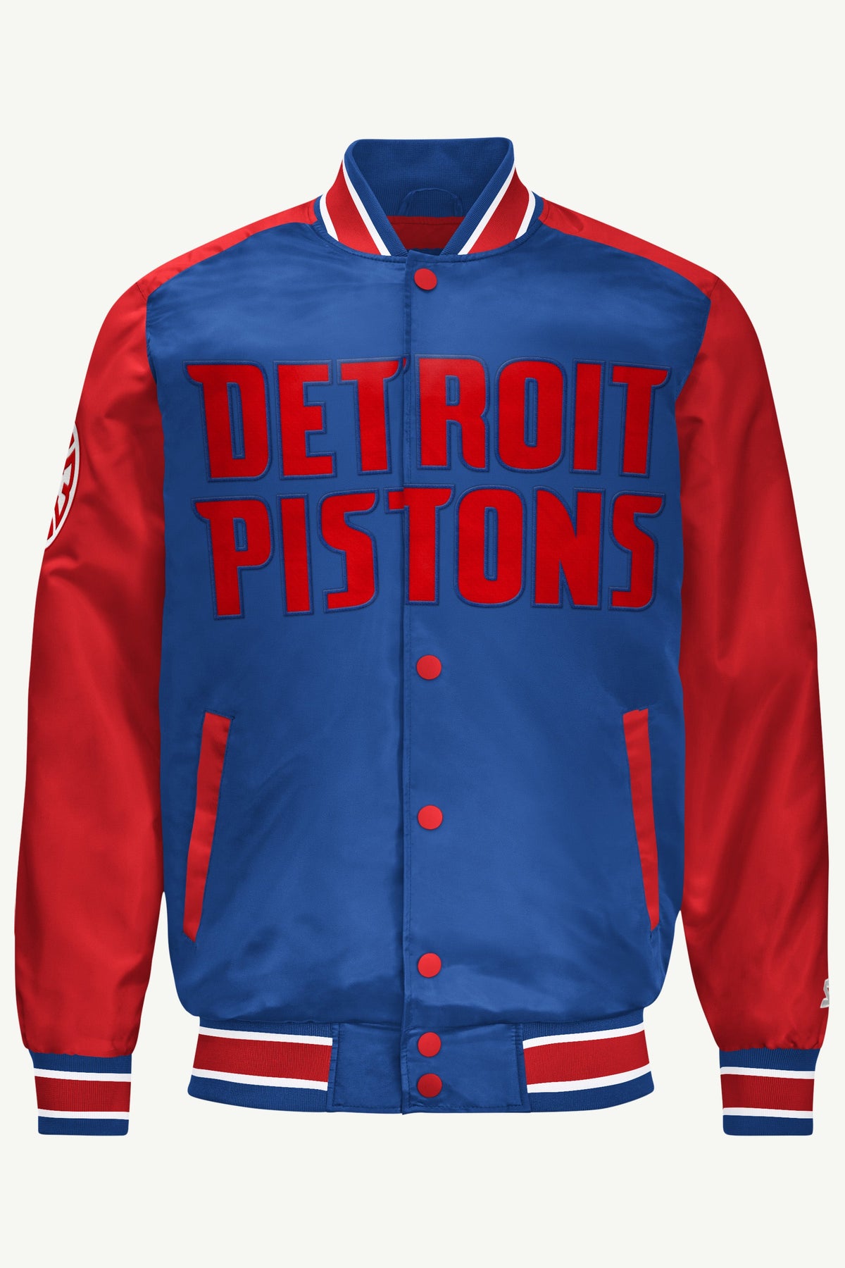 MENS DETROIT PISTONS SATIN VARSITY JACKET - Starter