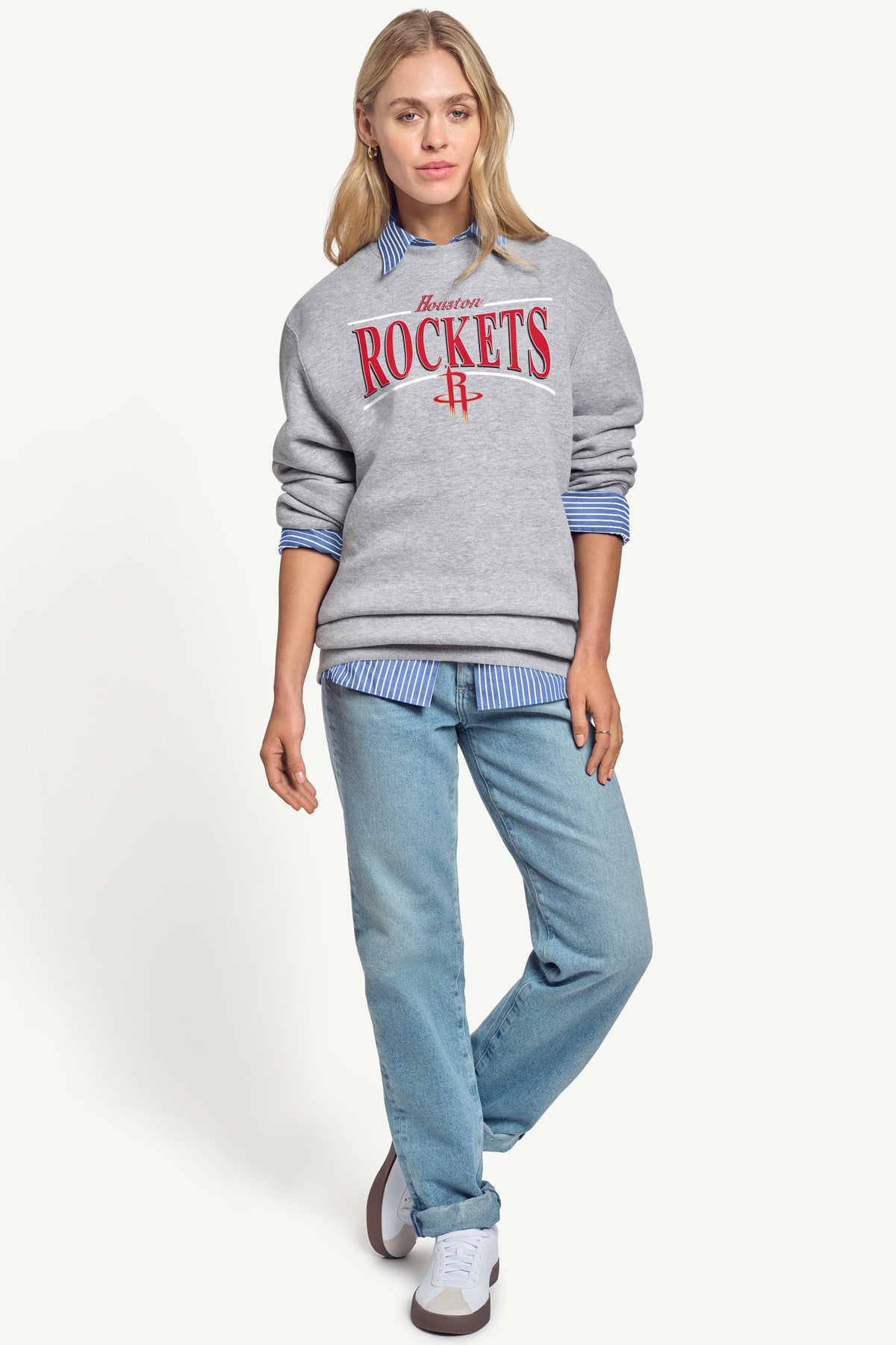 WOMENS HOUSTON ROCKETS ARCH SWEATSHIRT - Grey