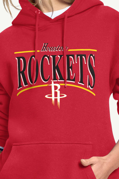 WOMENS HOUSTON ROCKETS ARCH STRIPE HOODIE - Red