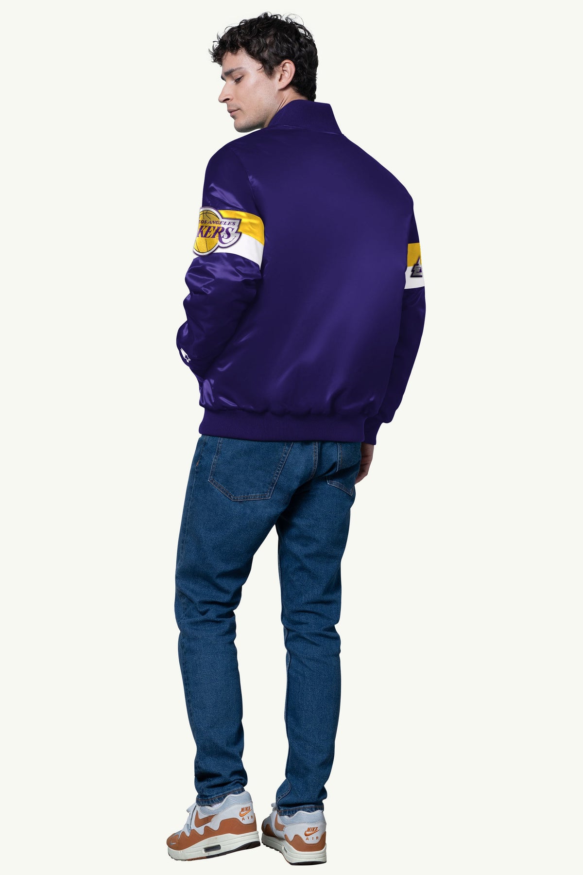 MENS LA LAKERS TRIPLE OPTION SATIN VARSITY JACKET - Starter