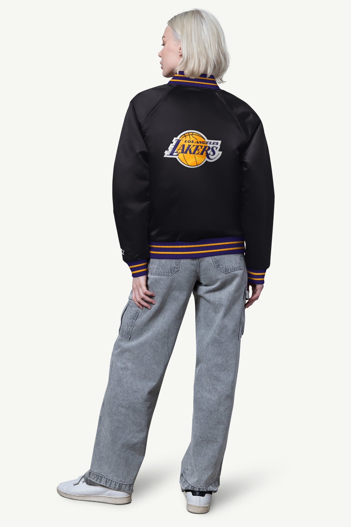 WOMENS LA LAKERS FINAL SCORE SATIN VARSITY JACKET - Starter