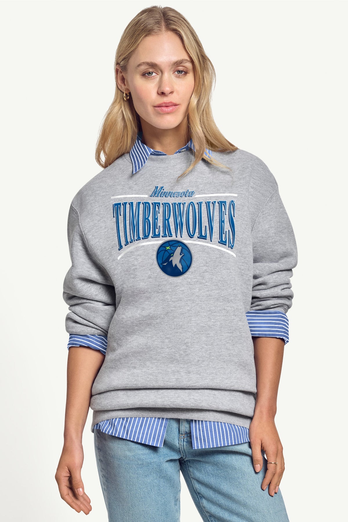 WOMENS MINNESOTA TIMBERWOLVES ARCH SWEATSHIRT - Grey