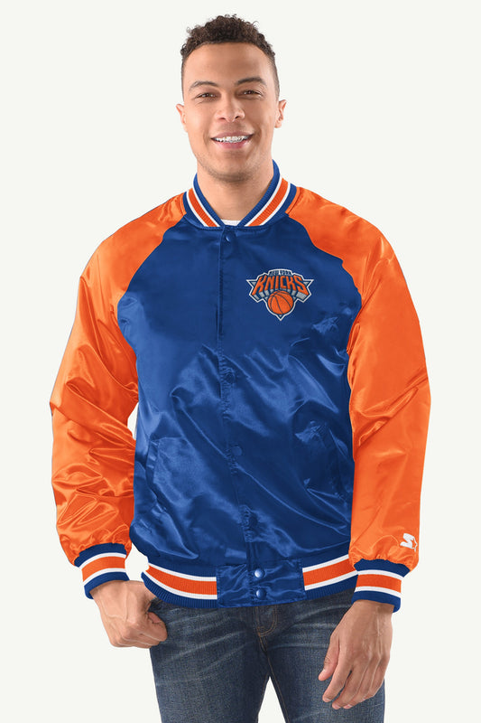MENS NEW YORK KNICKS INDUCTEE SATIN VARSITY JACKET - Multi